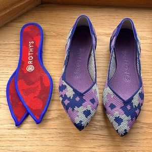 Rothy’s The Point Violet Botanicamo Flats. Size 6.5